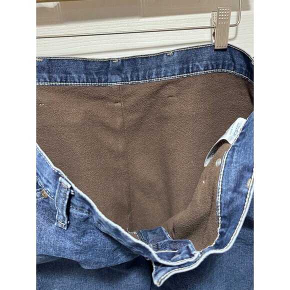 Wrangler Men's 36X34 Blue Denim Flannel-Lined Carpenter Jeans Authentic Issue - Picture 3 of 7